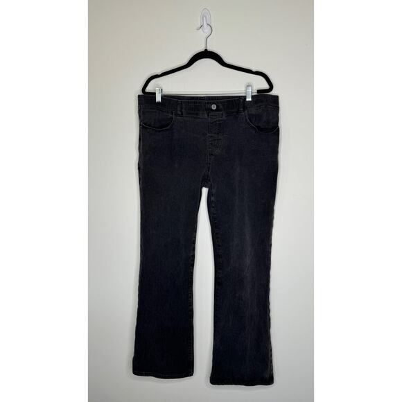 Betabrand Black Pull on Straight Boot Cut Jeans 2XL - Picture 2 of 8